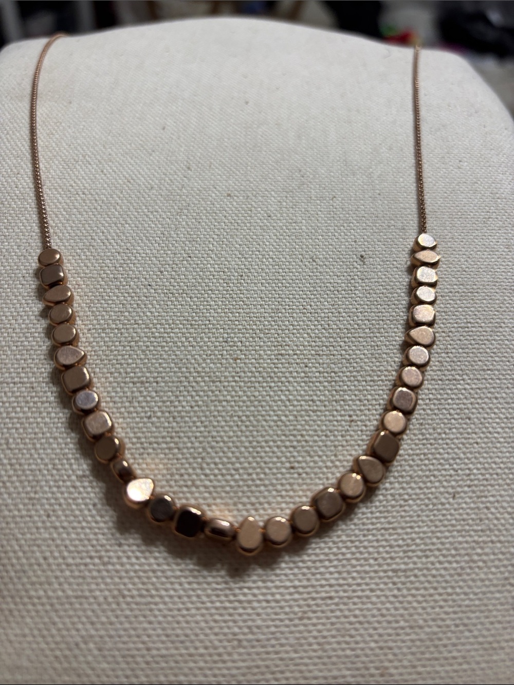 Fossil Rose Gold Disc Bead Necklace – Women Jewelry - Picture 3 of 3